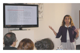 Pilar Peiteado, profesora de Derecho Procesal de la Universidad Complutense de Madrid, en el desayuno de Adarve