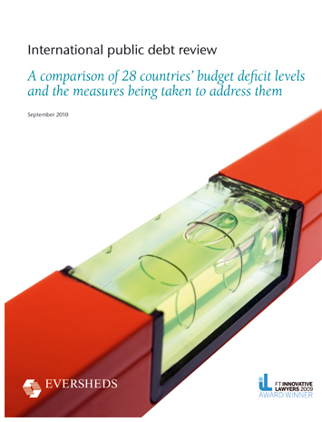 International Public Debt Review que la firma legal internacional Eversheds llev� a cabo en 28 pa�ses (incluida Espa�a)