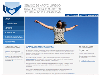 a Fundaci�n �quitas ha puesto en marcha un proyecto, en colaboraci�n con Obra Social La Caixa, mediante el que se crea el Servicio de Apoyo Jur�dico para la Atenci�n de las Mujeres