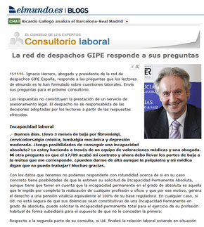 Cada mes se selecciona unas 15 preguntas cuyas respuestas sirven tambi�n a los dem�s lectores como orientaci�n en materia laboral