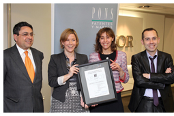 PONS Patentes y Marcas, primera agencia espa�ola que obtiene la norma espa�ola de vigilancia tecnol�gica e inteligencia competitiva