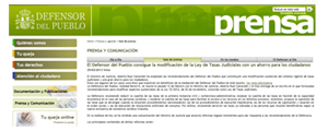Los abogados j�venes se dirigen a la Defensora del Pueblo expresando su disconformidad con la decisi�n de no recurrir la Ley de Tasas