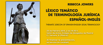 L�xico tem�tico de terminolog�a jur�dica espa�ol-ingl�s se presenta en el ICAM