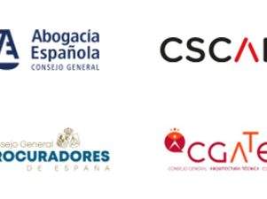 Consejo General de Procuradores de España, junto a las instituciones representantes de Abogacía, Arquitectos y Arquitectos Técnicos